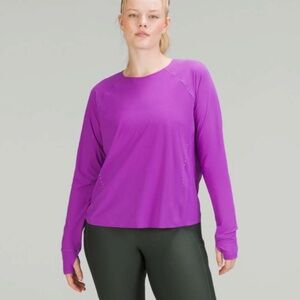 LULULEMON | UV Protection Running Long Sleeve Shirt Moonlit Magenta, Size 8